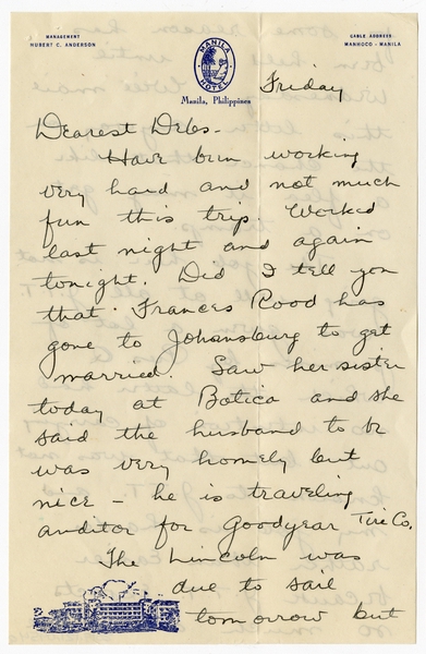 Image: correspondence: Harold M. Bixby to Debby Bixby