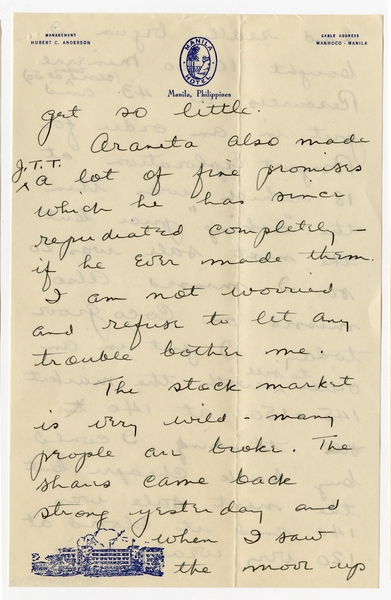 Image: correspondence: Harold M. Bixby to Debby Bixby