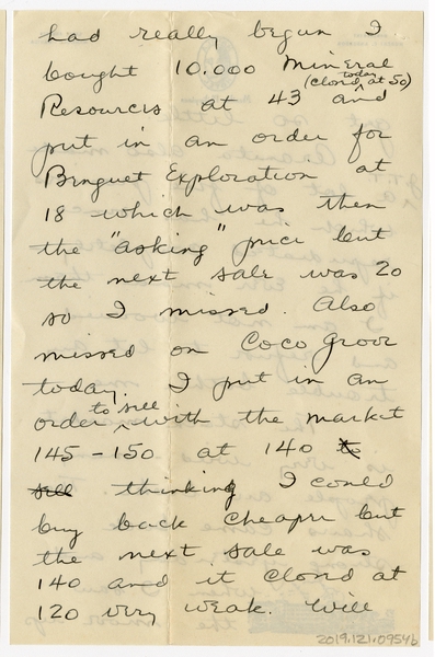 Image: correspondence: Harold M. Bixby to Debby Bixby