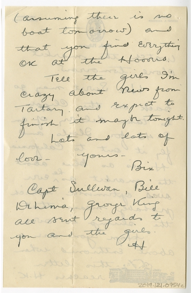 Image: correspondence: Harold M. Bixby to Debby Bixby