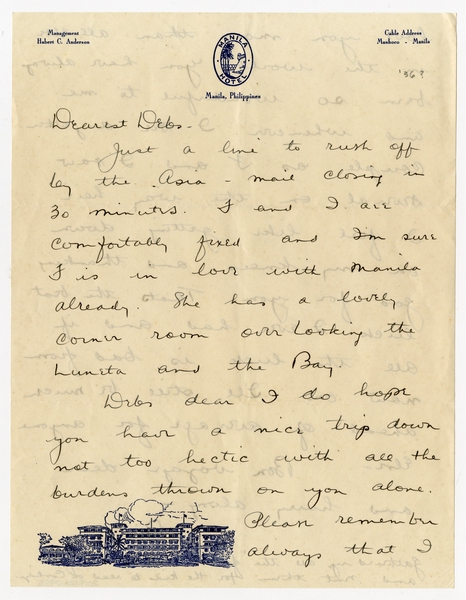 Image: correspondence: Harold M. Bixby to Debby Bixby
