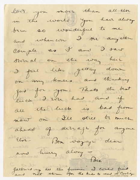 Image: correspondence: Harold M. Bixby to Debby Bixby