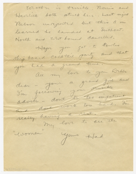 Image: correspondence: Harold M. Bixby to Debby Bixby