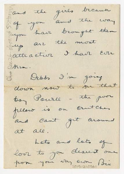 Image: correspondence: Harold M. Bixby to Debby Bixby