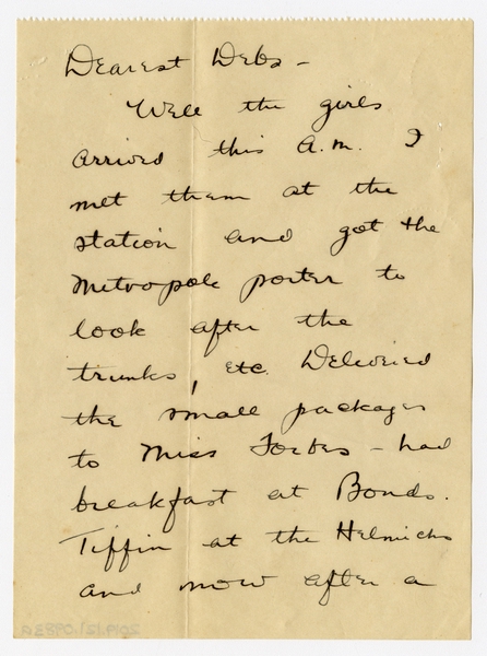 Image: correspondence: Harold M. Bixby to Debby Bixby