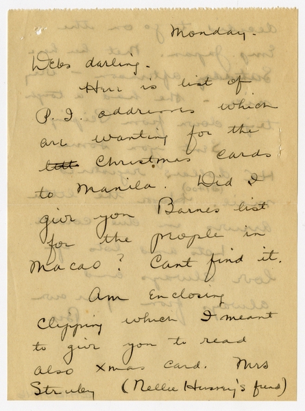 Image: correspondence: Harold M. Bixby to Debby Bixby