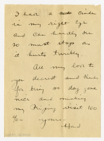Image: correspondence: Harold M. Bixby to Debby Bixby