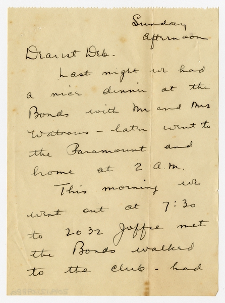 Image: correspondence: Harold M. Bixby to Debby Bixby