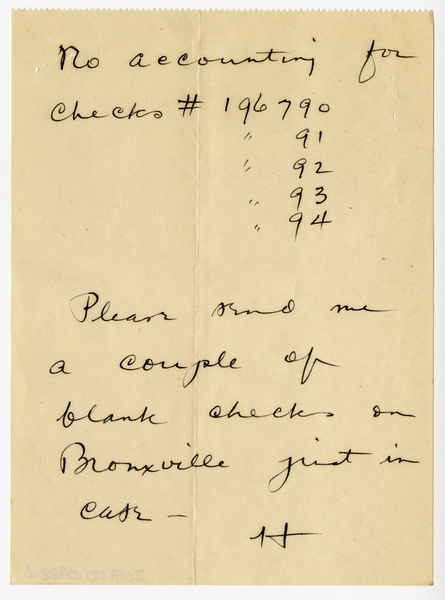 Image: correspondence: Harold M. Bixby to Debby Bixby