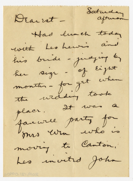 Image: correspondence: Harold M. Bixby to Debby Bixby