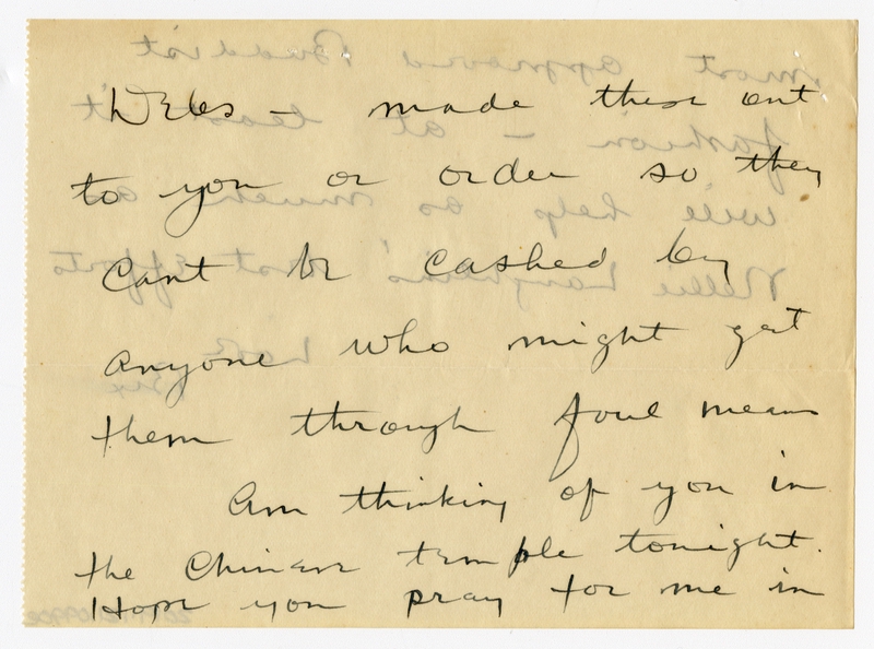 Image: correspondence: Harold M. Bixby to Debby Bixby