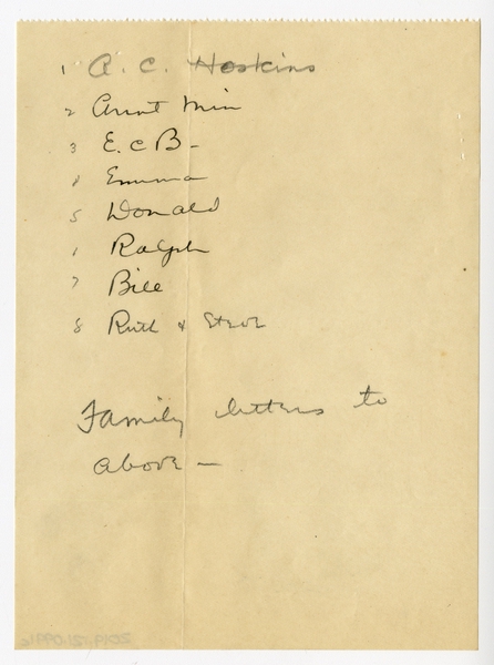 Image: correspondence: Harold M. Bixby to Debby Bixby