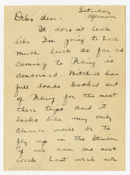 Image: correspondence: Harold M. Bixby to Debby Bixby