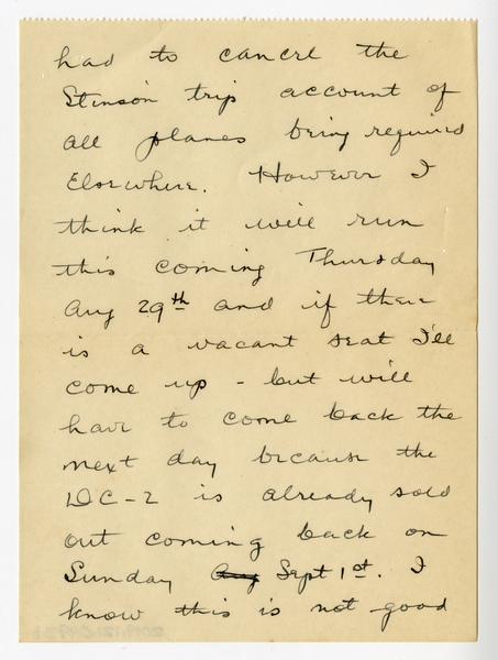 Image: correspondence: Harold M. Bixby to Debby Bixby