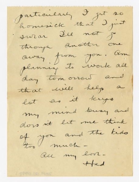 Image: correspondence: Harold M. Bixby to Debby Bixby