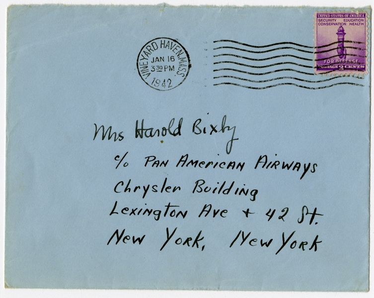 Image: correspondence: Anne Lindbergh to Debby Bixby