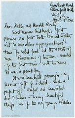 Image: correspondence: Anne Lindbergh to Harold M. and Debby Bixby