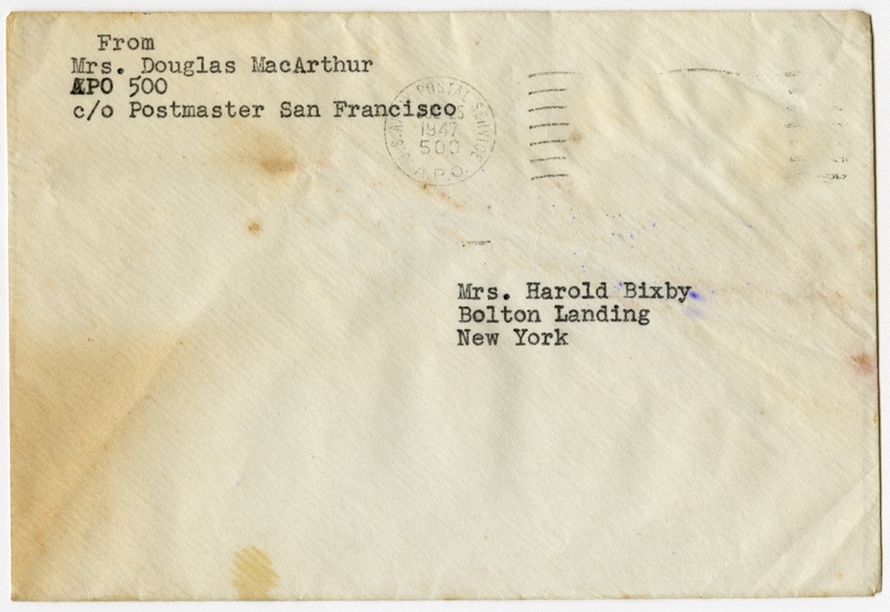 Image: correspondence: Jean MacArthur to Debby Bixby
