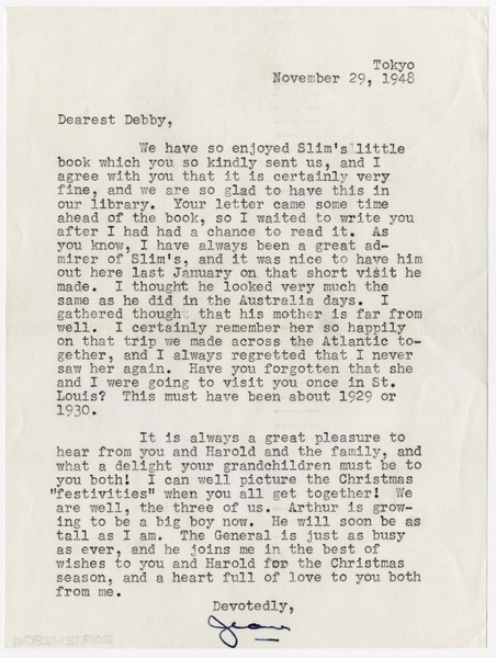 Image: correspondence: Jean MacArthur to Debby Bixby