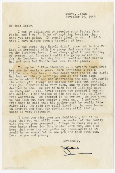Image: correspondence: Jean MacArthur to Debby Bixby