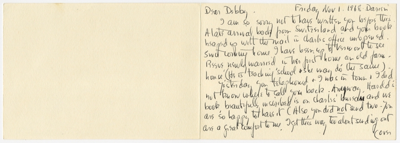 Image: correspondence: Anne Morrow Lindbergh to Debby Bixby