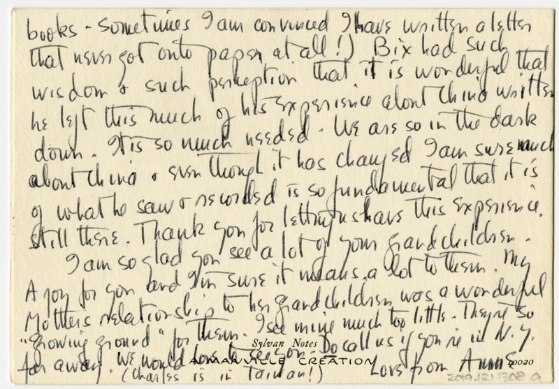 Image: correspondence: Anne Morrow Lindbergh to Debby Bixby