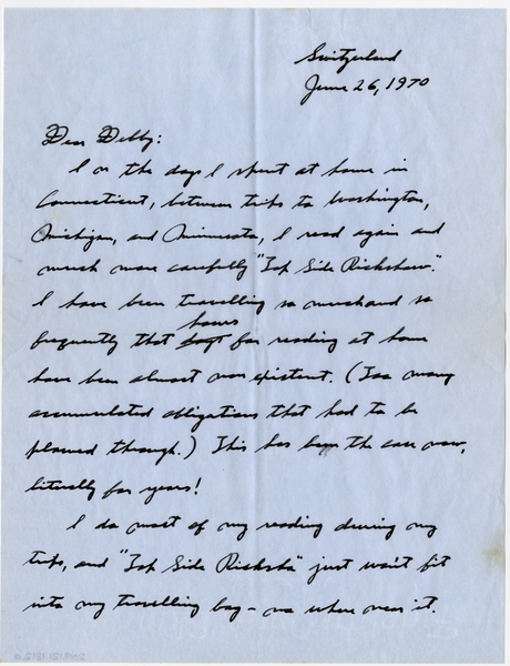 Image: correspondence: Charles A. Lindbergh to Debby Bixby