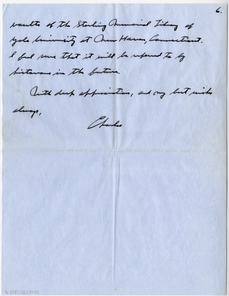 Image: correspondence: Charles A. Lindbergh to Debby Bixby
