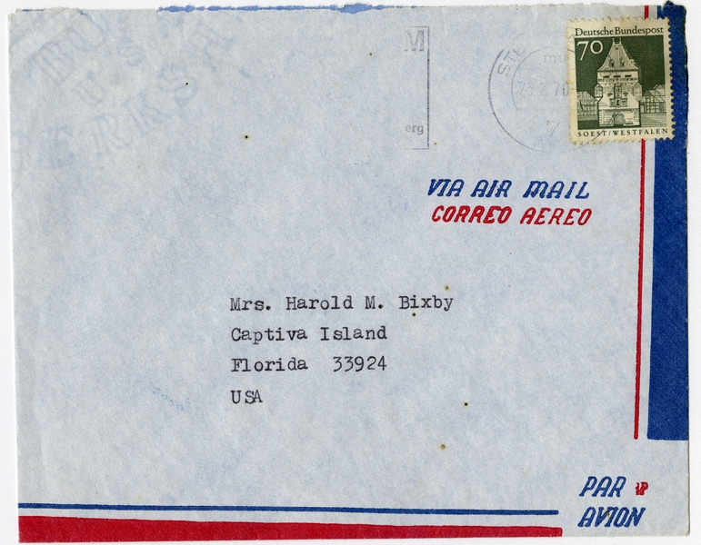 Image: correspondence: Charles A. Lindbergh to Debby Bixby