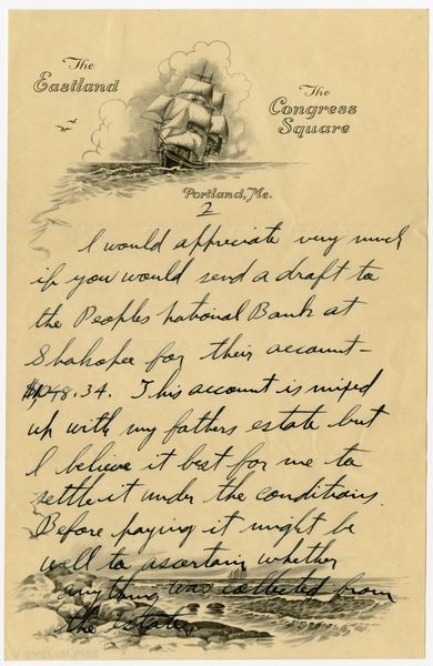 Image: correspondence: Charles Lindbergh to Harold M. Bixby