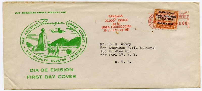 Image: airmail flight cover: Panagra (Pan-American-Grace Airways)