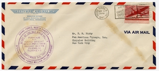 Image: airmail flight cover: Northwest Airlines, opening of Grand Forks Million Dollar Airport