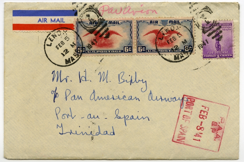 Image: airmail flight cover: Pan American Airways