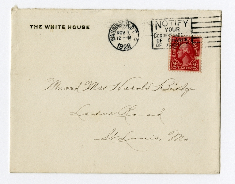 Image: invitation: White House Invitation to Tea from President Coolidge to Harold M. Bixby