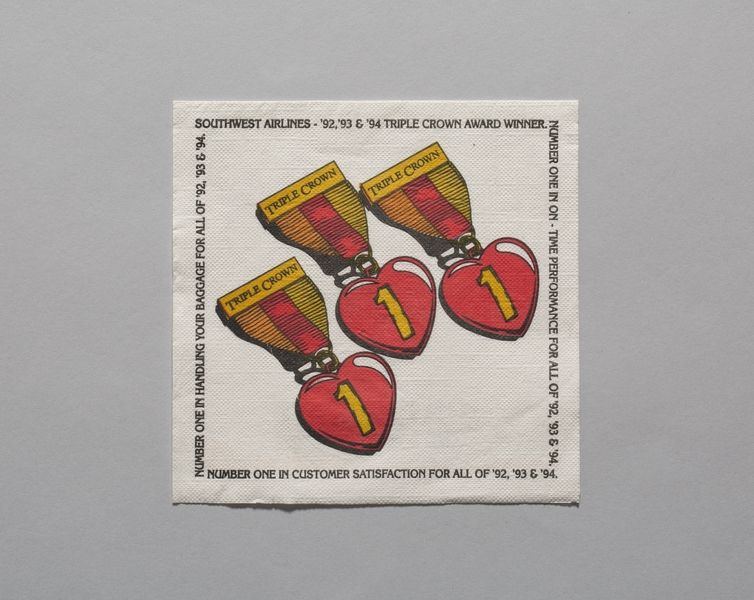 Image: cocktail paper napkin: Southwest Airlines