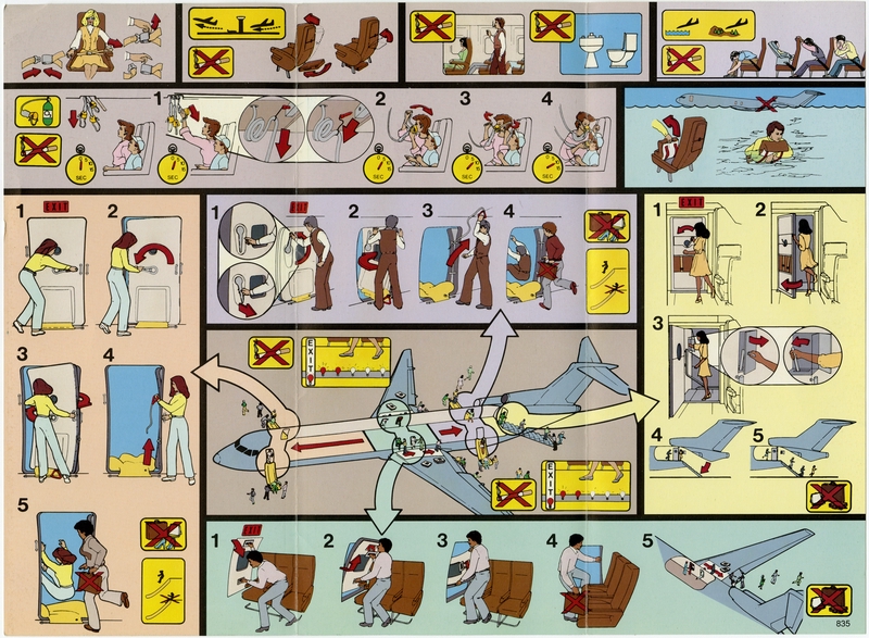 Image: safety information card: Alaska Airlines, Boeing 727-200