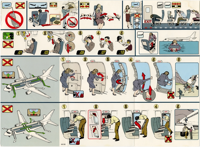Image: safety information card: Alaska Airlines, Boeing 737-400