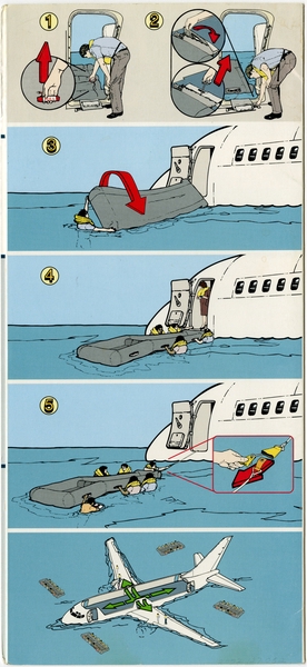 Image: safety information card: Alaska Airlines, Boeing 737-400