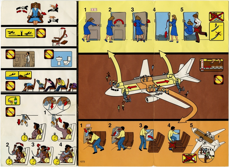 Image: safety information card: Alaska Airlines, Boeing 737-400