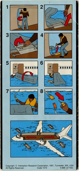 Image: safety information card: Alaska Airlines, Boeing 737-400