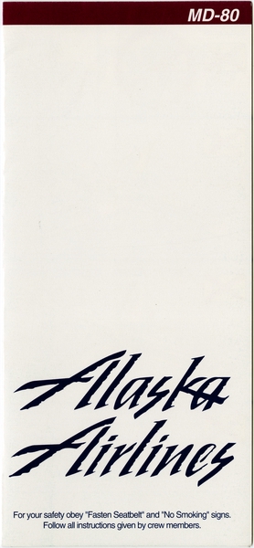 Image: safety information card: Alaska Airlines, McDonnell Douglas MD-80