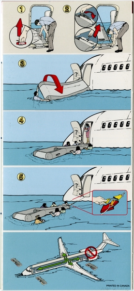 Image: safety information card: Alaska Airlines, McDonnell Douglas MD-80
