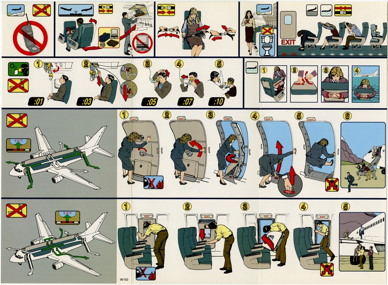 Image: safety information card: Alaska Airlines, Boeing 737-400