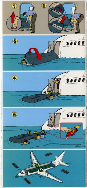 Image: safety information card: Alaska Airlines, Boeing 737-400