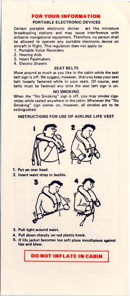 Image: safety information card: Aero Virgin Islands, Douglas DC-3