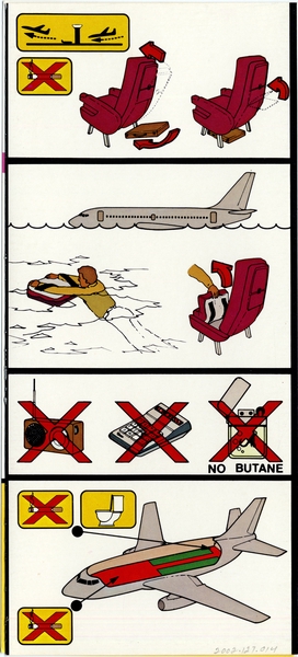 Image: safety information card: AirCal, Boeing 737