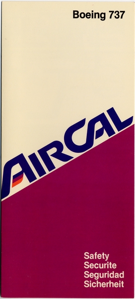 Image: safety information card: AirCal, Boeing 737