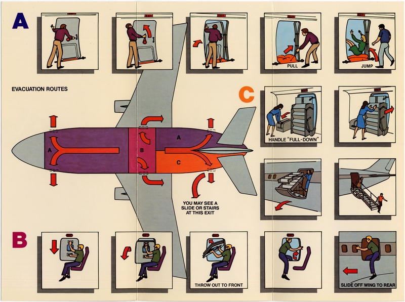 Image: safety information card: AirCal, Boeing 737