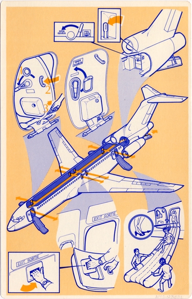 Image: safety information card: Air Canada, Boeing 727-233