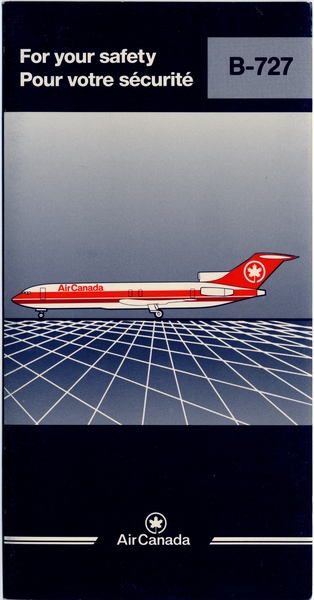 Image: safety information card: Air Canada, Boeing 727